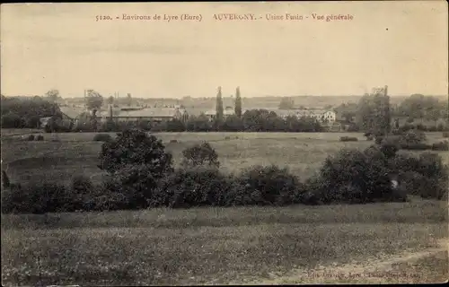 Ak Neaufles Auvergny Eure, Usine Fusin, Vue generale