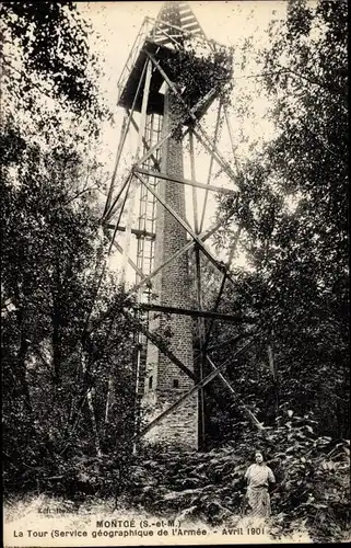 Ak Montgé Seine et Marne, La Tour