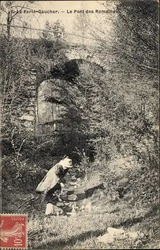 Ak La Ferté Gaucher Seine et Marne, Le Pont des Romains