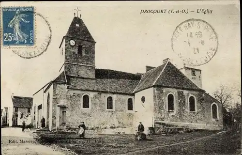 Ak Drocourt Yvelines, L'Eglise