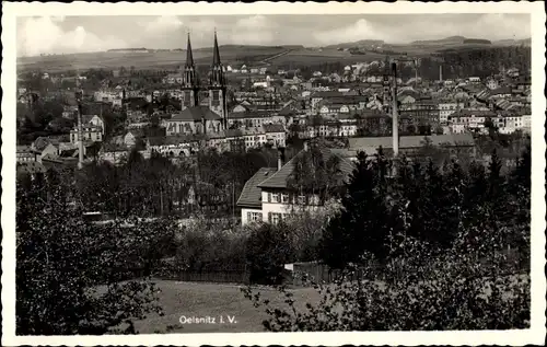 Ak Oelsnitz im Vogtland, Teilansicht von der Stadt