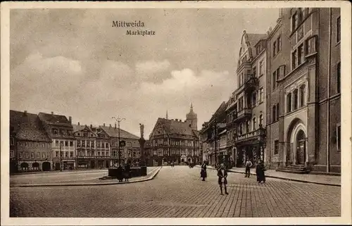 Ak Mittweida in Sachsen, Marktplatz