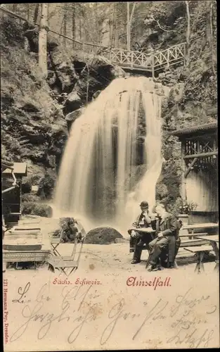 Ak Rathen an der Elbe Sächsische Schweiz, Amselfall