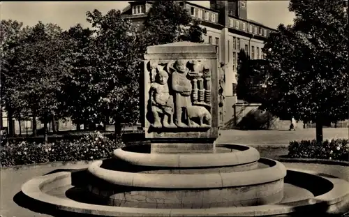 Ak Meerane in Sachsen, Weberbrunnen