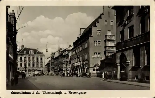 Ak Crimmitschau in Sachsen, Thiemestraße, Herrengasse