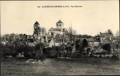 Ak Saint Aubin sur Cormier Ille et Vilaine, Vue Generale