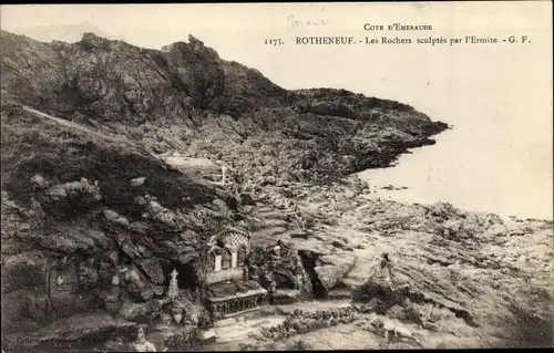 Ak Rotheneuf Ille et Vilaine, Les Rochers sculptes par l'Ermite