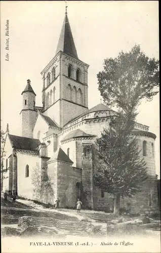 Ak Faye La Vineuse Maine et Loire, Abside de l'Eglise