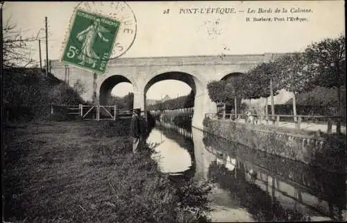 Ak Pont l Eveque Calvados, Les Bords de la Calonne