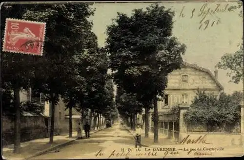 Ak La Garenne Hauts de Seine, La rue de Courbevole