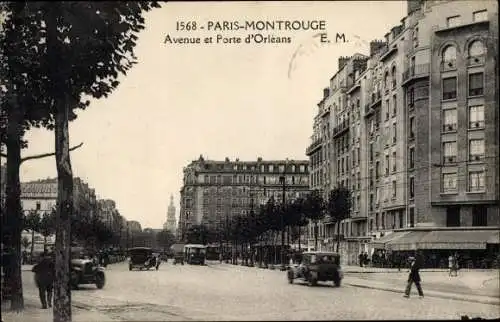 Ak Paris Montrouge Hauts de Seine, Avenue et Porte d'Orleans