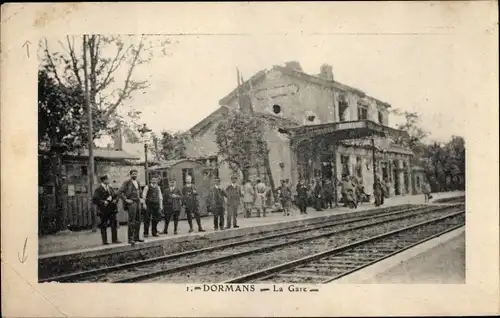 Ak Dormans Marne, La Gare