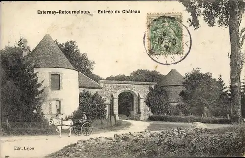 Ak Esternay Retourneloup Marne, Entree du Chateau
