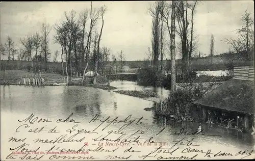 Ak La Neuve Lyre Eure, Vue de la Rille