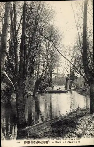 Ak Esbly Seine et Marne, Coin de Marne