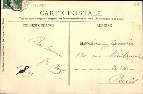 Ak Freneuse Yvelines, Place de l'Horloge