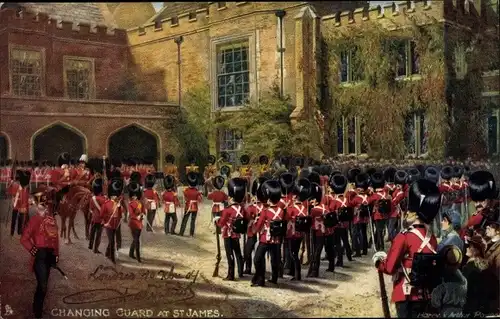 Künstler Ak London City England, Changing Guard at St. James, Tuck 6412