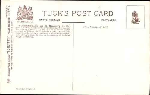 Präge Passepartout Künstler Ak London City England, Westminster Abbey and St. Margarets's Church