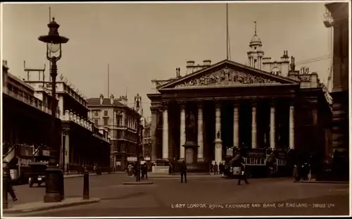 Ak London City England, Royal Exchange and Bank of England