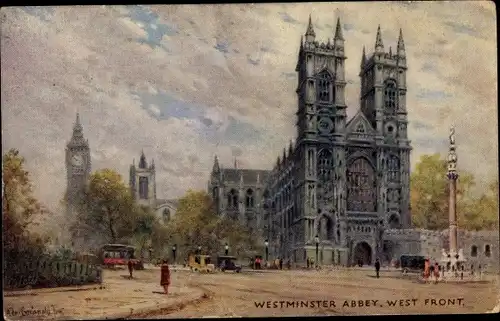 Künstler Ak Breanski, London City England, Westminster Abbey, West Front, Tuck 3583