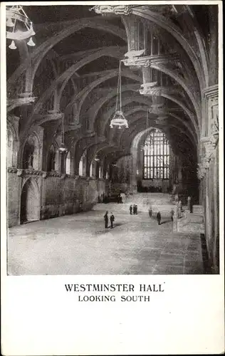 Ak London City England, Westminster Hall, Looking South