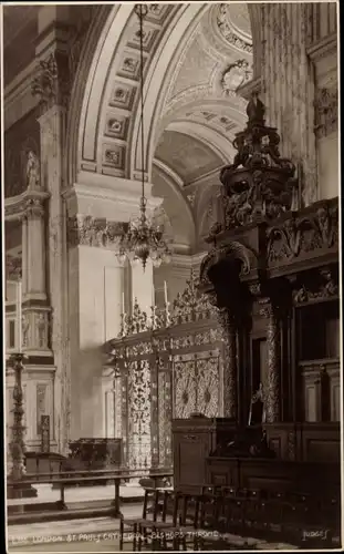 Ak London City England, St. Pauls Cathedral, Bishops throne