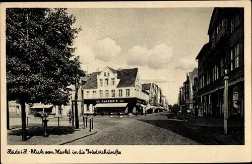 Ak Heide in Holstein, Blick vom Markt in die Friedrichstraße