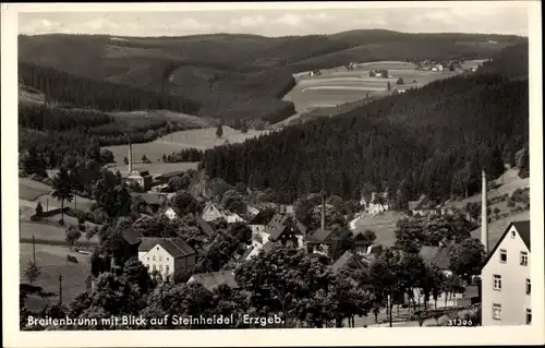 Ak Steinheidel Breitenbrunn im Erzgebirge, Teilansicht mit Gasthof