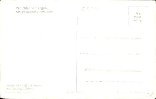 Ak Waschleithe Grünhain Beierfeld in Sachsen, Konsum Gaststätte Osterlamm