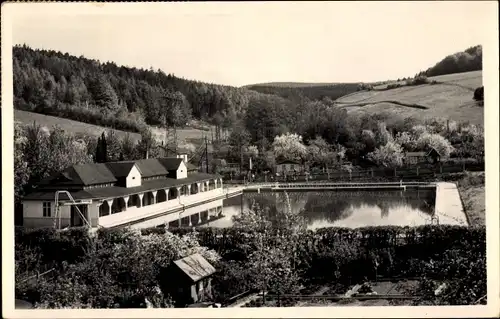 Ak Lauter Bernsbach im Erzgebirge Sachsen, Freibad