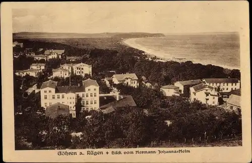 Ak Ostseebad Göhren auf Rügen, Blick vom Hermann Johanna Heim