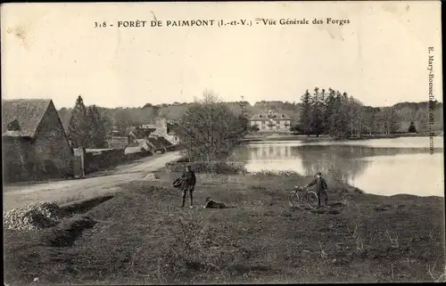 Ak Paimpont Ille et Vilaine, Vue Generale des Forges