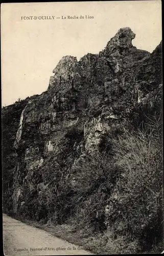 Ak Pont d Ouilly Calvados, La Roche du Lion