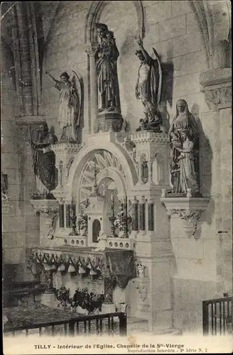 Ak Tilly Sur Seulles Calvados, Interieur de l'Eglise