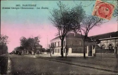 Ak Nanterre Hauts de Seine, Avenue Georges Clemenceau, Les Ecoles