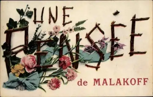 Ak Malakoff Hauts de Seine, Souvenir, Blumen