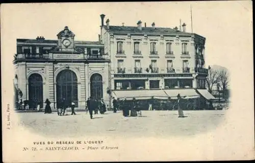 Ak Saint Cloud Hauts de Seine, Place d'Armes