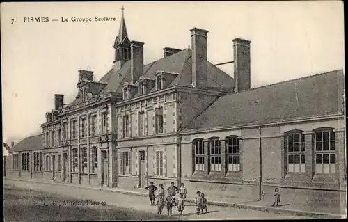 Ak Fismes Marne, Le Groupe Scolaire