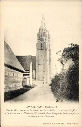 Ak Saint Maurice d'Ételan Seine Maritime, Sur la Rive droite de la Seine, L'Eglise