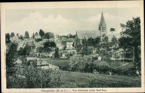 Ak Chemillé Maine et Loire, Vue generale, cote sud est