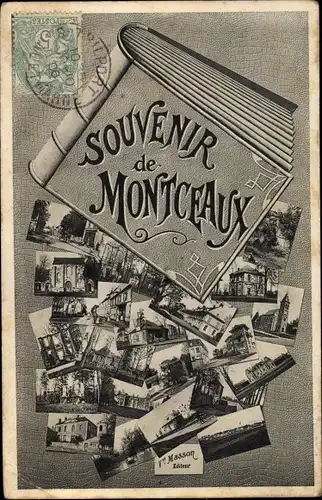 Buchstaben Ak Montceaux Seine et Marne, Souvenir