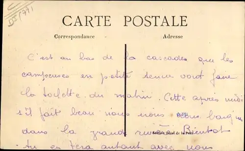 Ak Perthes en Gatinais Seine et Marne, Le Petit Moulin, La Chute d'Eau