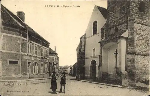 Ak La Falaise Yvelines, Eglise et Mairie