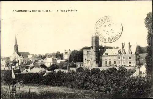 Ak Beaumont la Ronce Indre-et-Loire, Vue Générale