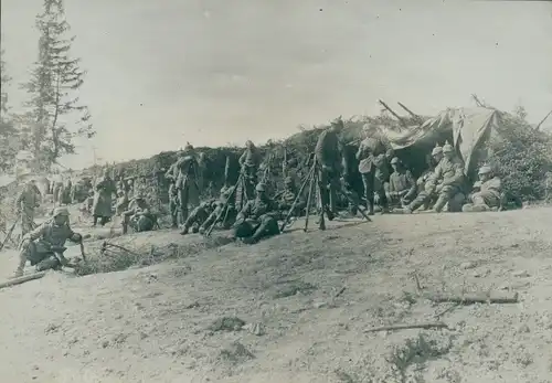 Foto Deutsche Soldaten, Kaiserreich, Schützenstände, 1. WK