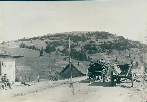 Foto Deutsche Soldaten, Kaiserreich, 1 WK, Kutsche, Ostry