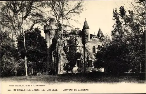 Ak Libourne Gironde, Château de Savignac