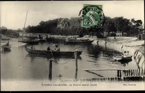 Ak Taussat les Bains Gironde, Le Port à marée haute