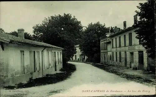 Ak Saint Caprais de Bordeaux Gironde, Le bas du Bourg