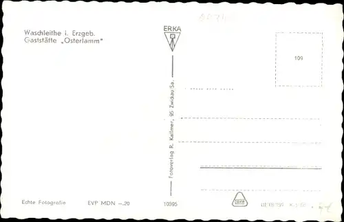Ak Waschleithe Grünhain Beierfeld in Sachsen, Gaststätte Osterlamm